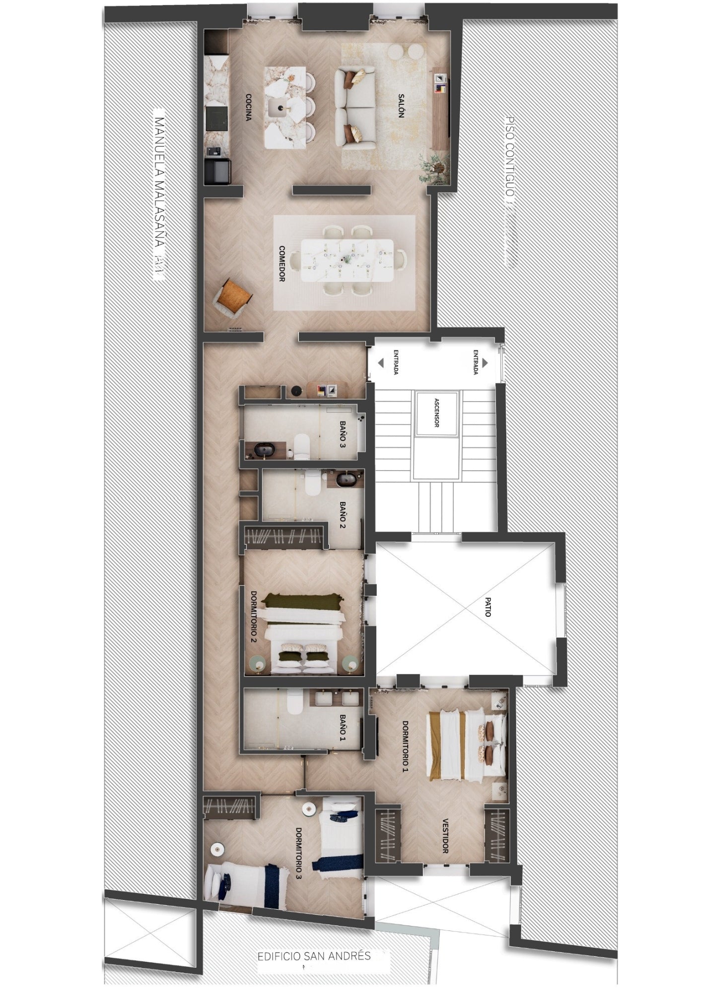 Piso de lujo en Madrid con diseño contemporáneo en calle Manuela Malasaña