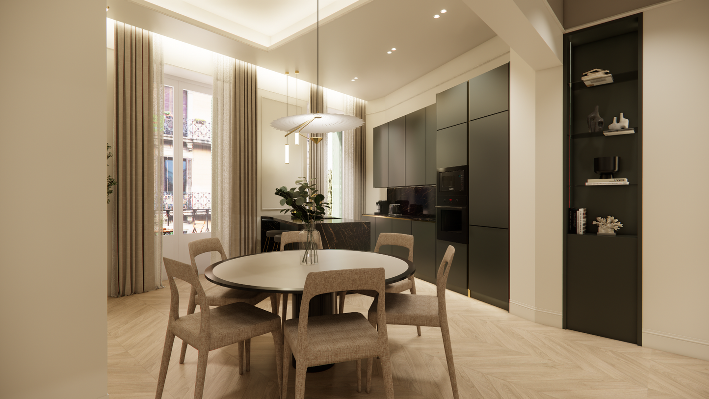 Piso de lujo en Madrid con balcón y encanto urbano en Calle del Barco