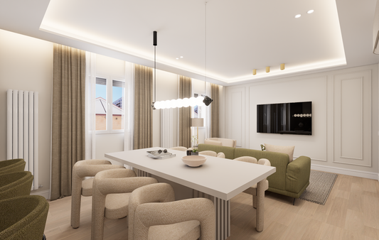 Piso luminoso en Madrid de diseño contemporáneo junto al Retiro en la calle Fernán González