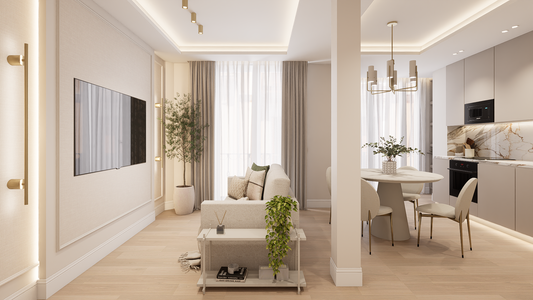 Piso de lujo en Madrid con balcones exteriores en la calle Alcalá