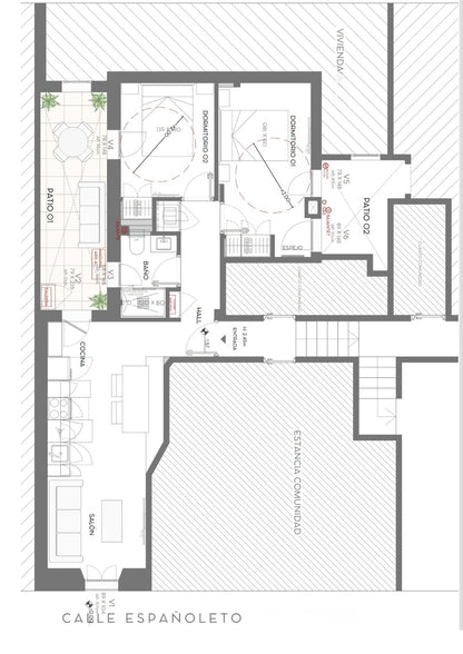 Piso de diseño en Madrid con terraza privada en la calle Españoleto