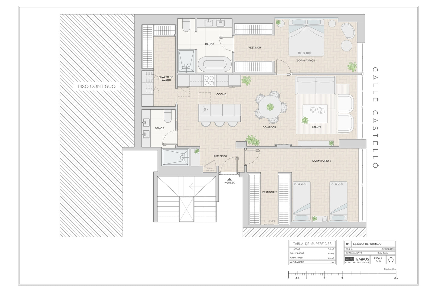 Piso de lujo en Madrid con interiorismo elegante en Calle Castelló