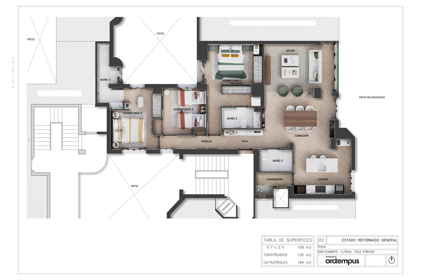 Piso de lujo en Madrid con amplios espacios en Calle General Diaz Porlier