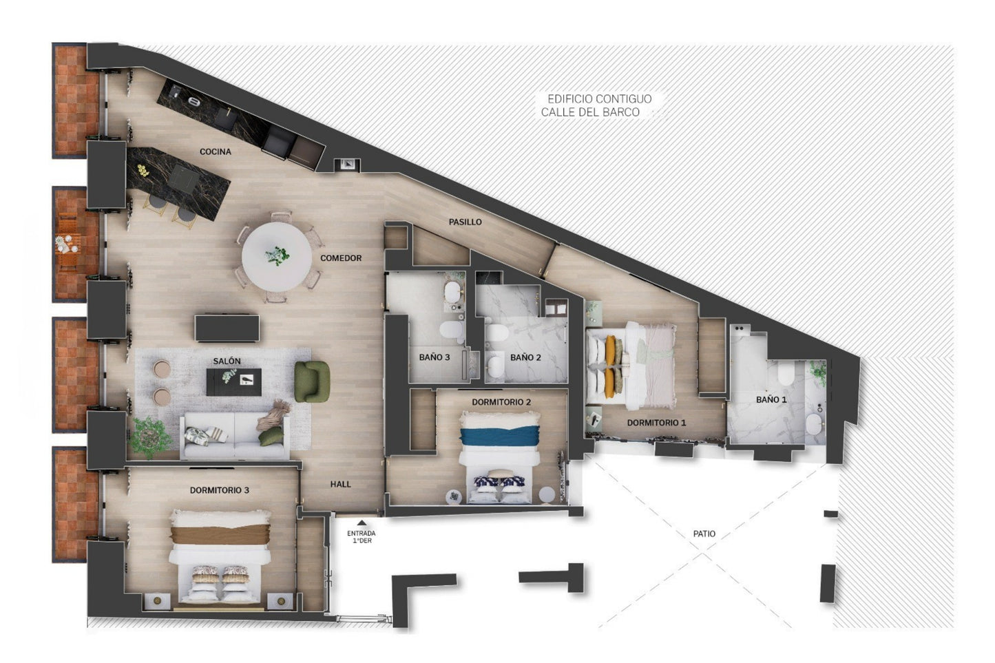 Piso de lujo en Madrid con balcón y encanto urbano en Calle del Barco